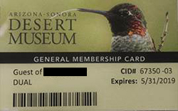 Picture of plastic 'guest of' card